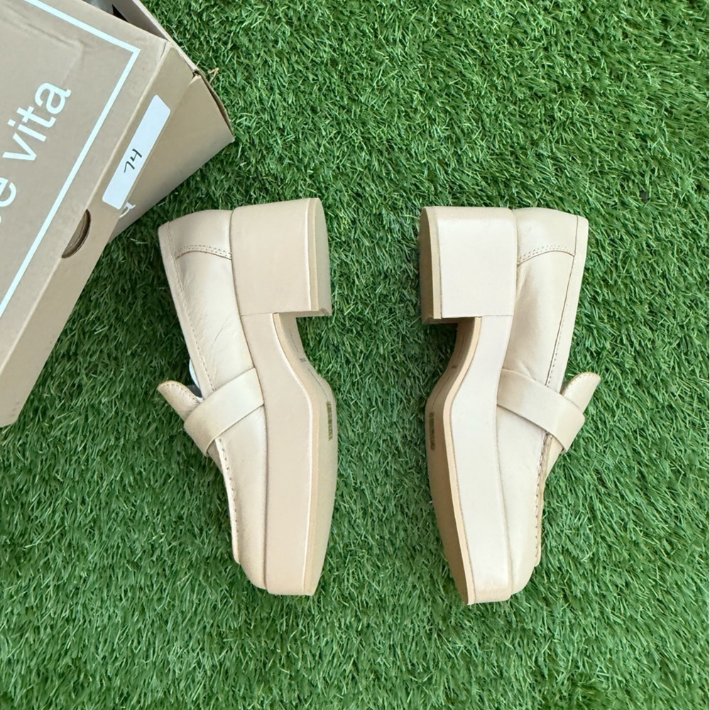 new Dolce Vita “Yonder” Platform Loafers in Sesame Crinkle Patent Size 8.5 - Picture 3 of 9